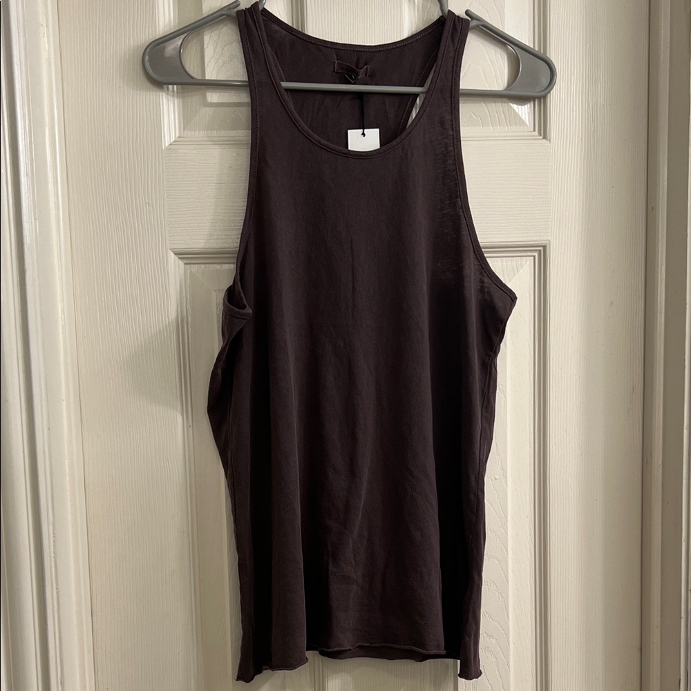 Unsubscribed Top Women Small Brown 100% Cotton